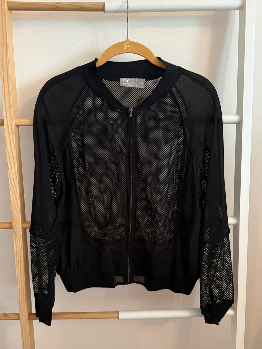 LF Black Mesh Bomber Jacket